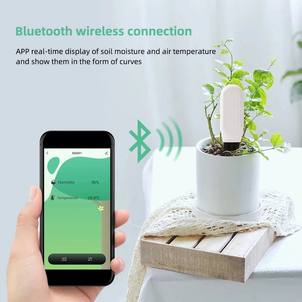 Tuya Zigbee Soil Sensor Humidity Temperature Moisture Detector Smart Life Home Assistant Real Time Monitor for Plant Garden