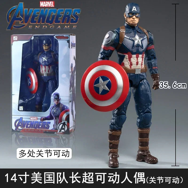 Original Multi-character 36cm Captain America Hands-on Toy Marvel's Avengers Spider-Man and Iron Man Exquisite  Figurine Gifts