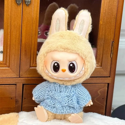 Ropa Labubu Doll Clothes Outfit Accessories For 15/17cm Labubu V2 V1 Plush Doll's Clothing Colorful Sweater Kid Toy Girl Gift