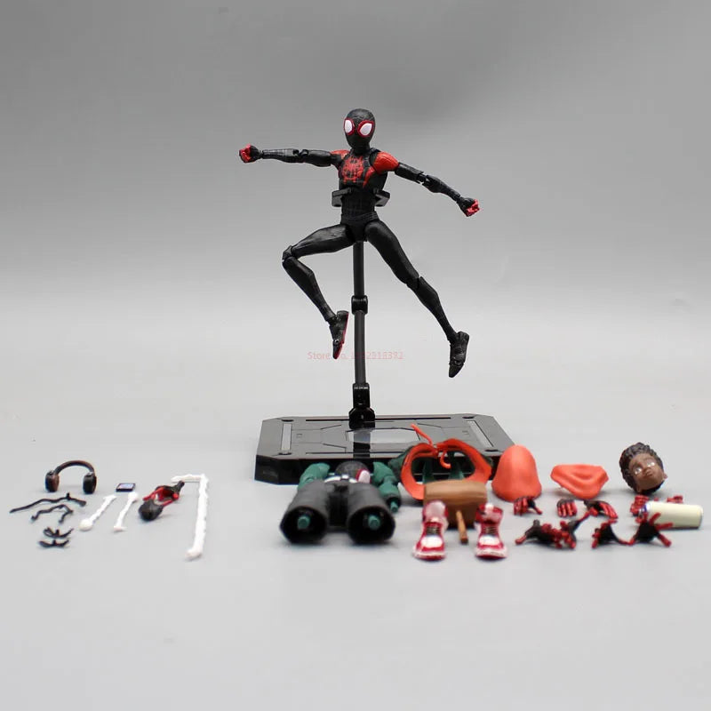 Sentinel Sv Action Spiderman Miles Morales Action Figure Model Spider-Man Into the Spider Verse Peter Parker Miles Figurine Toys