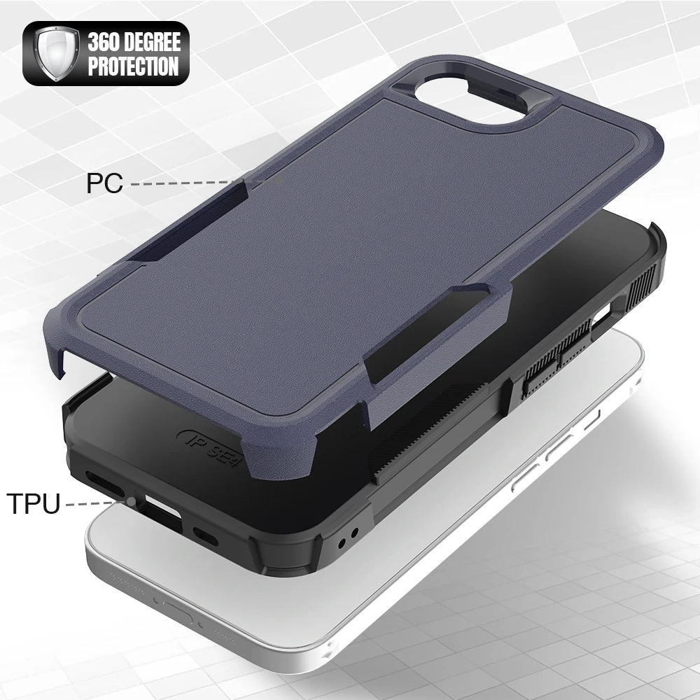 New TPU/PC Case for iPhone 16e / 16 Pro Max - Military Grade Shockproof Phone Cover Hybrid Armor Dual Layer Protection Shell