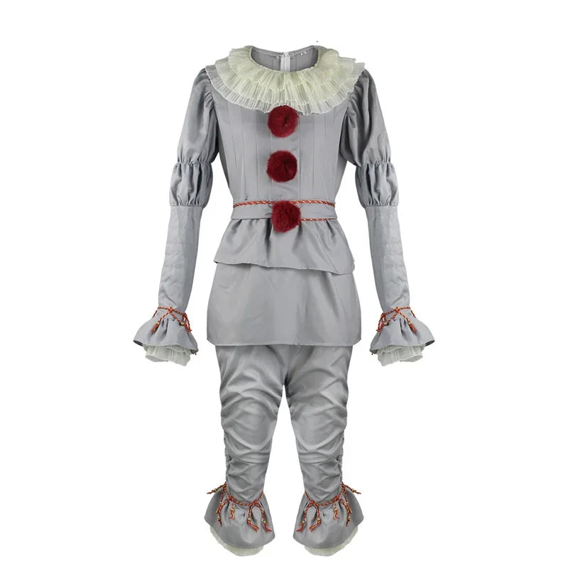 Movie Cosplay Pennywise Clown Cosplay Costume Halloween Adult Carnival Party Stage Performance Villain Vintage Clothing Set
