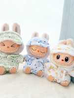 15cm/17cm Labubu I II Dolls Clothes Cute Eye Mask Pajamas Three Piece Set Accessories Clothing Plush Doll'S Clothes