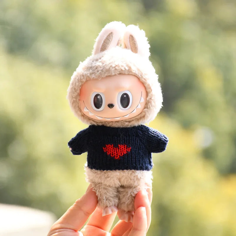 17cm Cute Mini Plush Doll'S Clothes Outfit Accessories For Korea Kpop Exo Labubu Idol Dolls Sweater Clothing DIY Kids Girl Gift