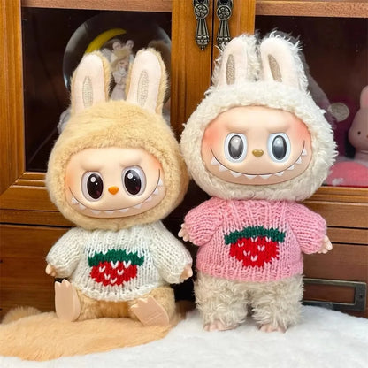 Ropa Labubu Doll Clothes Outfit Accessories For 15/17cm Labubu V2 V1 Plush Doll's Clothing Colorful Sweater Kid Toy Girl Gift