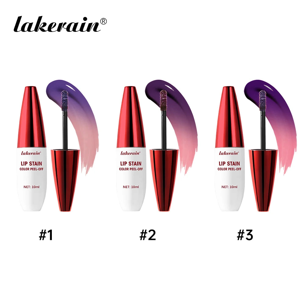 3 Colors Lip Stain Color Peel-Off Stick Set Long-lasting Waterproof Pink Liquid Lip Gloss No Fading And Non-stick Cup Lip Gloss