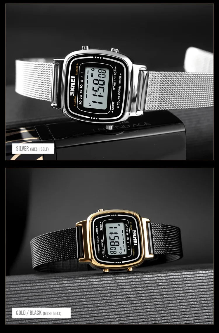 SKMEI 1901 Luxury Small Dial Digital Women Watch Ladies Calendar Waterproof Lady Sports Wristwatches Girl Clock 1252 Reloj Mujer