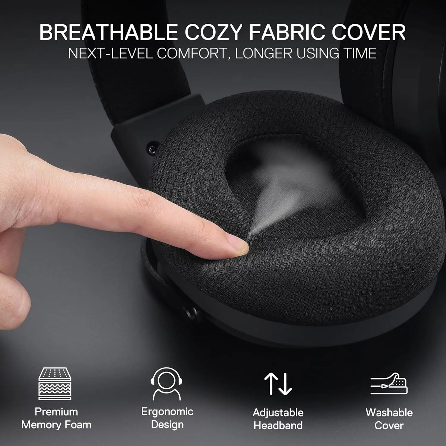 Redragon H858 3-Mode Wireless Gaming Headset 7.1 Surround Sound 53 mm Drivers Noise-canceling Microphone Over-Ear Headphones