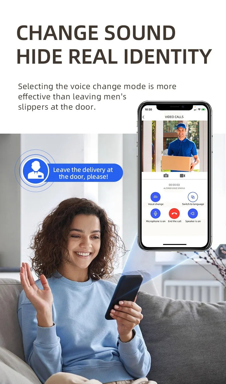 Wireless Doorbell Camera with Solar Cover 1080P Video Intercom Motion Detect Night Vision Waterproof Outdoor Smart Doorbell Wifi