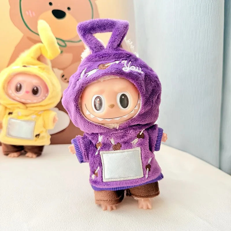 Labubu Doll Clothes Penguin Shark Bee Dinosaur Onesie - Cute Animal Jumpsuit for 17cm Pullip Blythe OB11 BJD