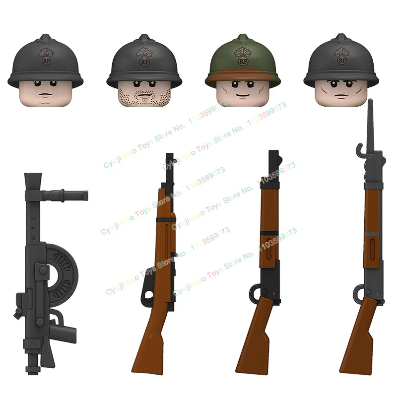 N601-650 MOC Military War Infantry Soldiers Action Figures Creative Bricks Accessories Building Blocks Children's Toys Gifts