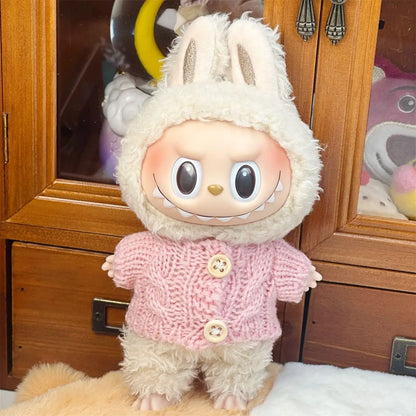 Ropa Labubu Doll Clothes Outfit Accessories For 15/17cm Labubu V2 V1 Plush Doll's Clothing Colorful Sweater Kid Toy Girl Gift