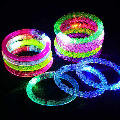 10-30 Pcs Kids Adult Party Supplies LED Light Up Bracelet Toys Birthday Wedding Guest Gifts Halloween Christmas Bar Party Favors