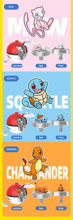 Pokemon spinning top ball toy action figure original Pikachu Charmander Squirtle Mew Eevee box gyro spin battle game poke child