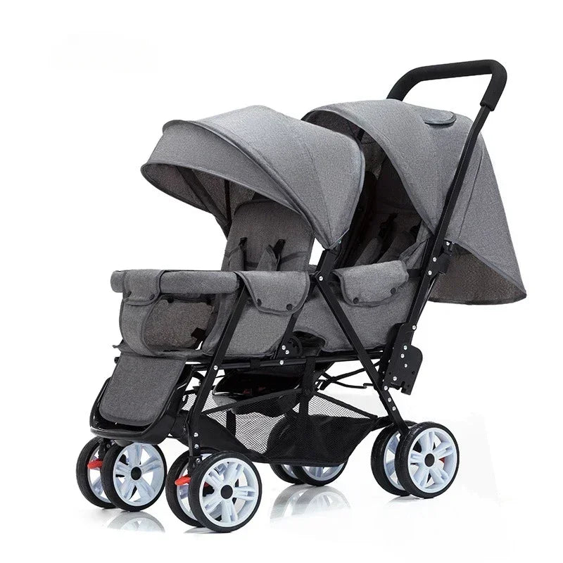 EU STOCK Twin strollers Double kids two seats strollers foldable carriage wholesale baby stroller Front and rear seats