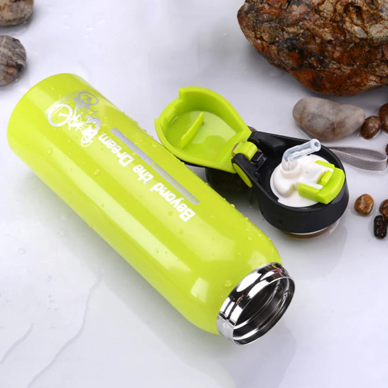 500ML Outdoor Sport Bicycle Water Bottle Vacuum Stainless Steel Cycling Water Cup Thermo Drink Mug Travel Cycling Equipment