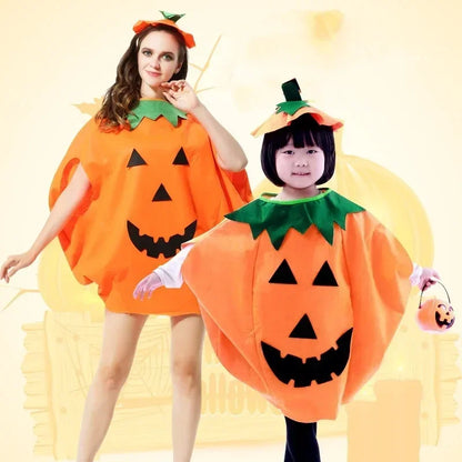 Halloween Gifts for Adults and Kids Pumpkin Costume Costume Bag Hat Set Halloween Party Supplies Christmas