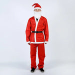 Red Classic Non-woven Santa Claus Costume Christmas Performance Cosplay Show Holiday Adult Boys Girls Decorative Clothes Unisex