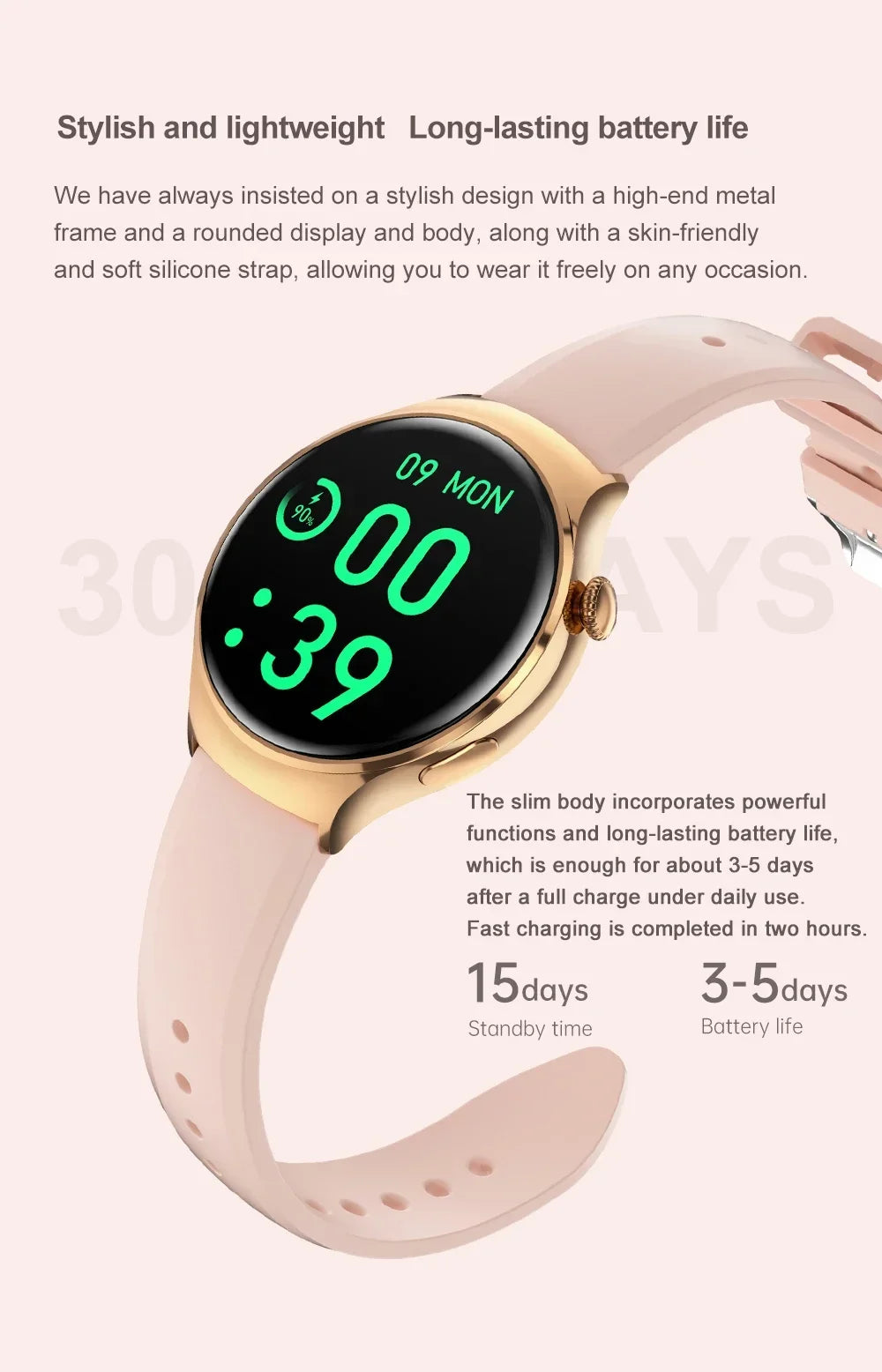 GUHUAVMI Smart Watch Women GPS Trajectory Heart Rate Blood Pressure NFC Bluetooth Call 1.27inch AMLOED Smartwatches Ladies
