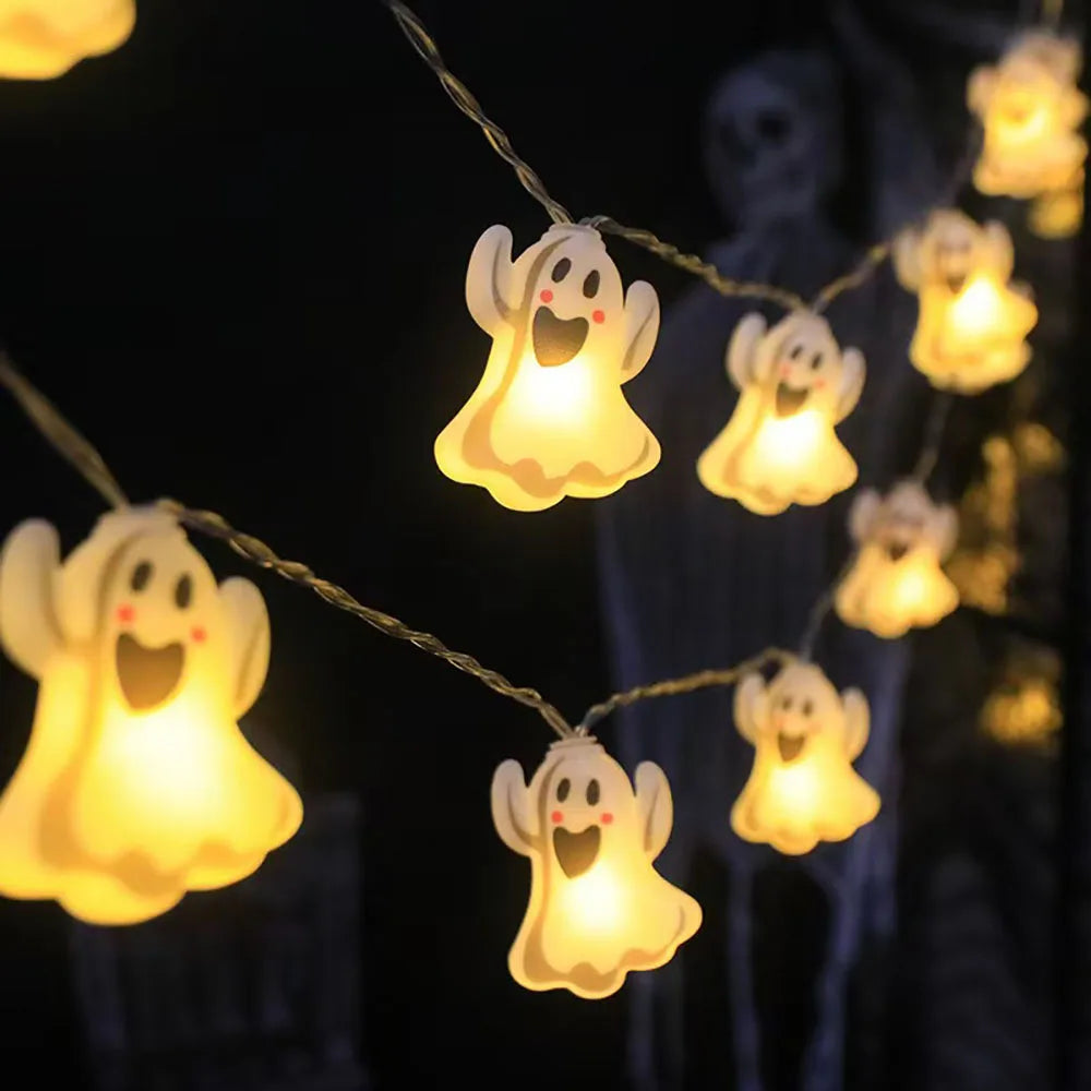 Halloween Decoration LED String Lights,Pumpkin Ghost Spider Web Hanging Lamp,Home Outdoor Lantern Props
