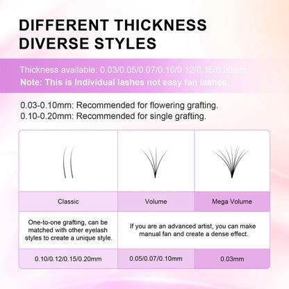 NAGARAKU Classic Mix Eyelash Extensions 16rows/Case 7~15mm Premium Natural Soft Individual Faux Mink Supplies Makeup Cilios