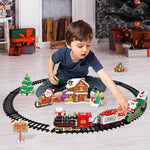 Christmas Train Christmas Tree Decoration Accessories Track Small Train with Music Santa Claus Train Set Children's Gift