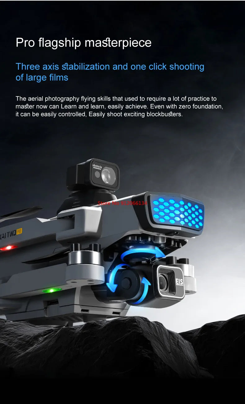 8K ESC 3 Axis Gimbal 360° Obstacle Avoidance WIFI FPV RC Drone 5G Brushless Electric GPS Follow Me Remote Control Quadcopter Toy