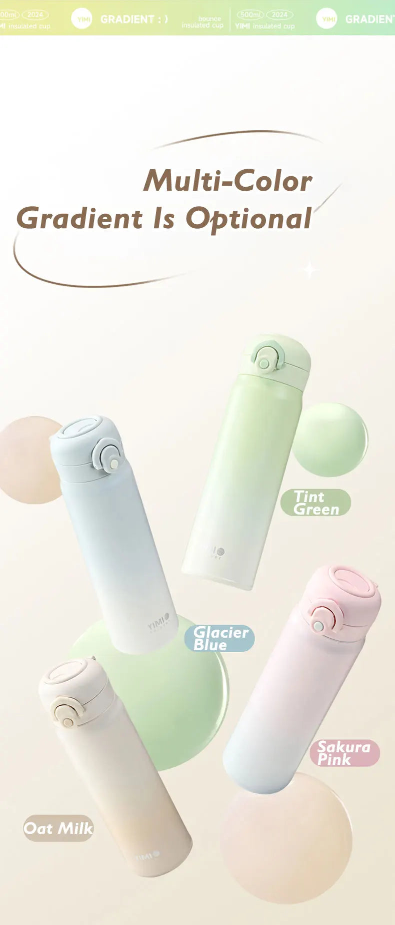 500ml large capacity thickened 316 stainless steel vacuum Thermal insulation portable Tumbler Thermos Water bottle Coffee cup