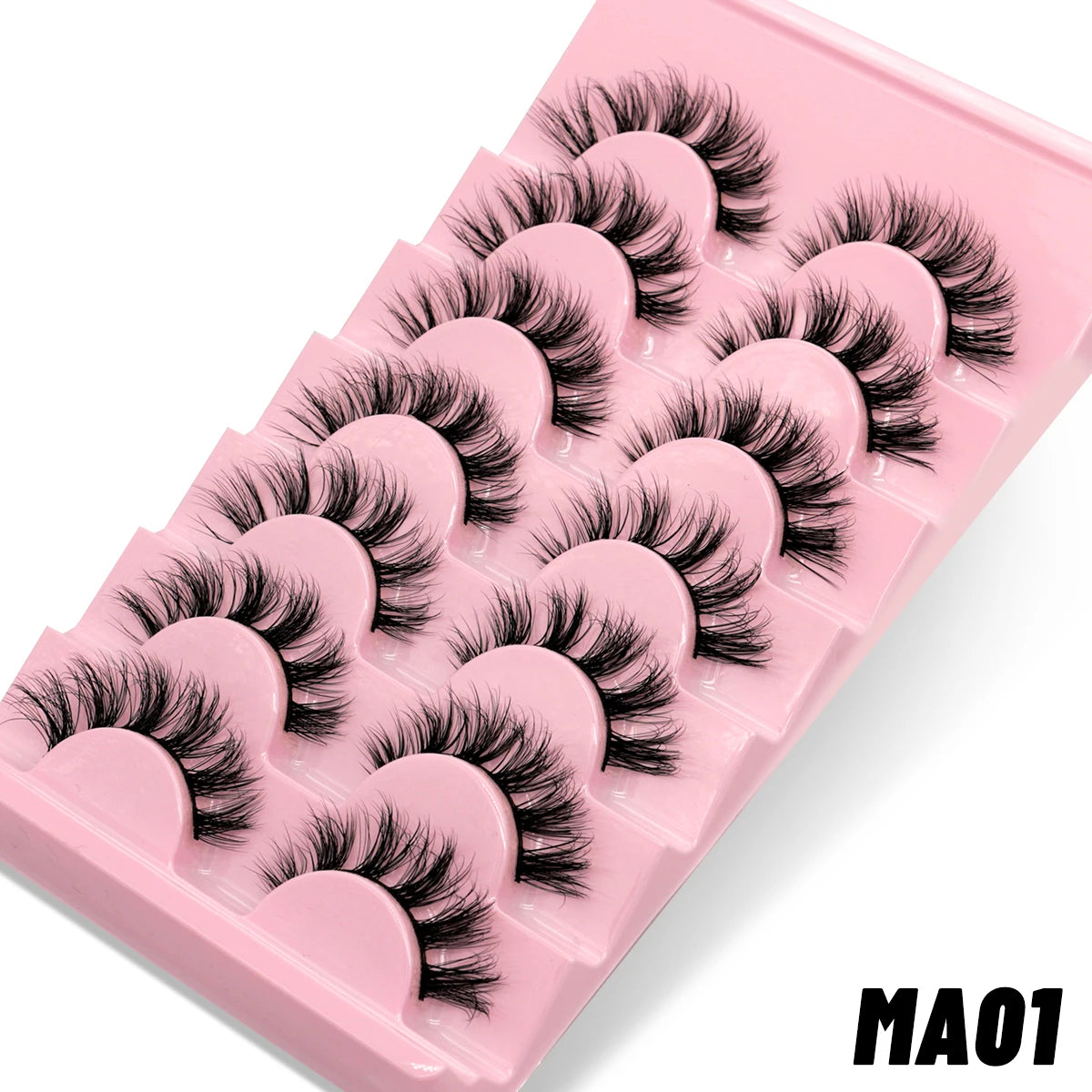 GROINNEYA 5/7 pairs Eyelashes 3D Natural False Lashes Fluffy Soft Cross Manga Lashes Wispy Natural Eyelash Extension Makeup