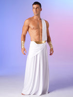 Mens Ancient Greek God Toga Gladiator Costumes Roman Emperor One Shoulder Sleeveless Robe Halloween Medieval Warrior Outfits