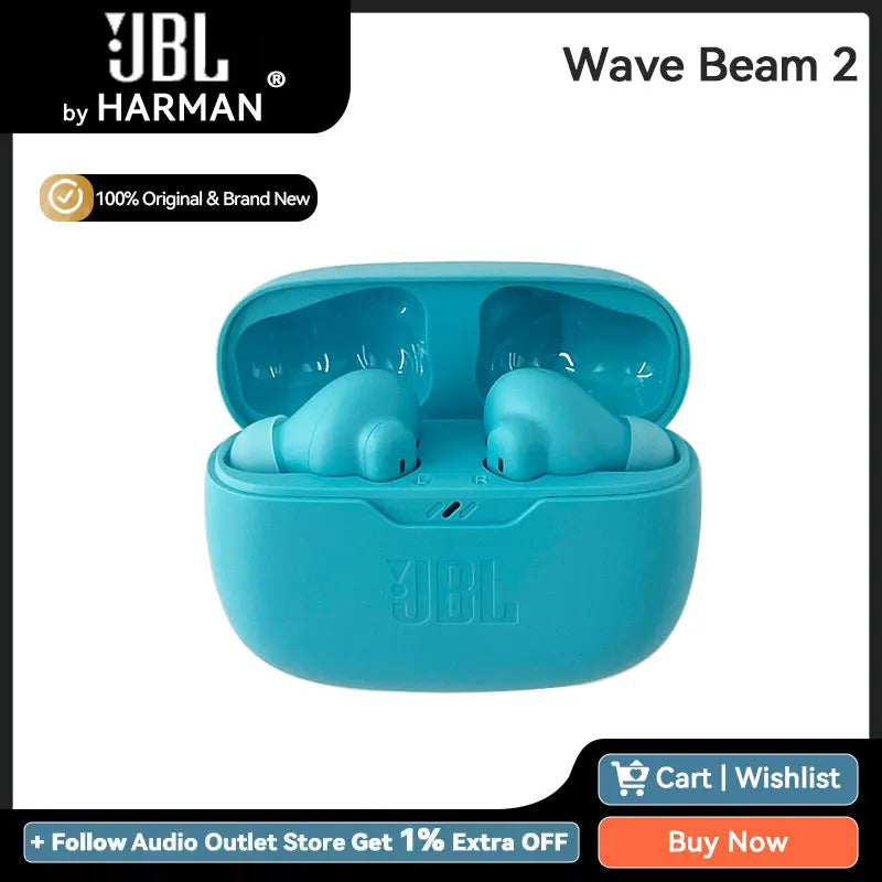JBL Wave Beam 2 True Wireless Earbuds with Active Noise Cancelling