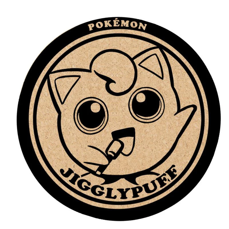 Pokemon Animation Game Peripheral Toys Cork Coaster Anti-slip Mats Q-Version Action Model Figures Colletion