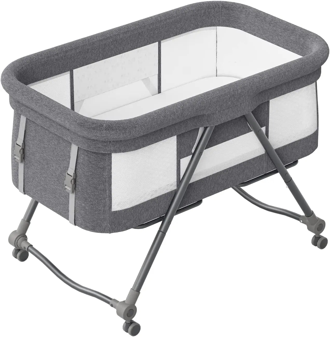 Baby Reisbed met Matras & Stille Wielen – Omvormbare Schommelwieg