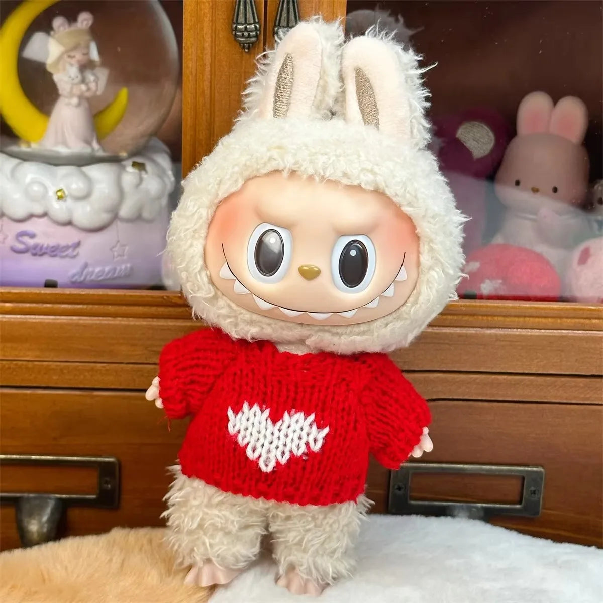 Ropa Labubu Doll Clothes Outfit Accessories For 15/17cm Labubu V2 V1 Plush Doll's Clothing Colorful Sweater Kid Toy Girl Gift