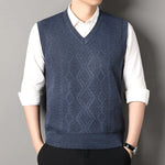 Cardigan Sweater Vests Men Autumn Winter Fleece Knitted Waistcoat Argyle Plaid Smart Causal Fashion Knit Sleeveless Sweater Vest