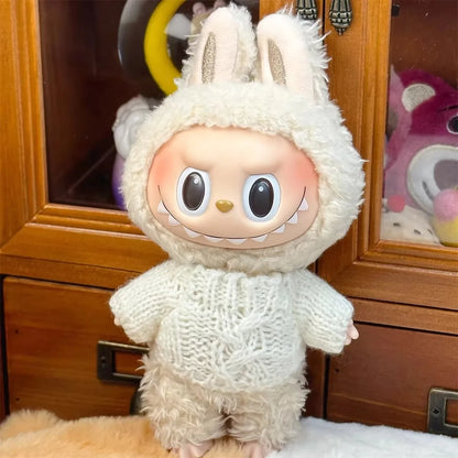 Ropa Labubu Doll Clothes Outfit Accessories For 15/17cm Labubu V2 V1 Plush Doll's Clothing Colorful Sweater Kid Toy Girl Gift