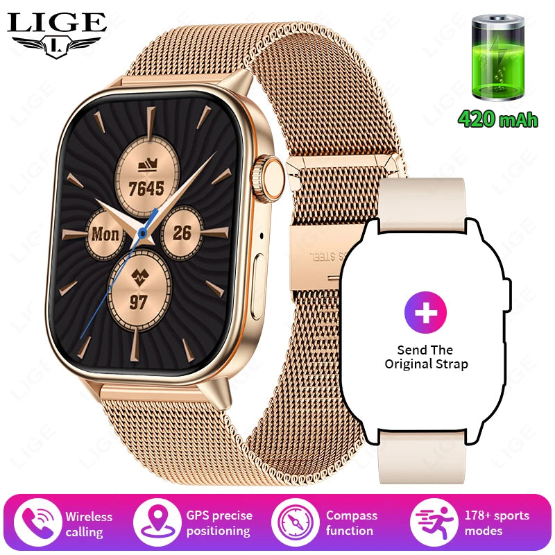 LIGE 2025 For Android IOS GPS Smart Watch Women 2.01