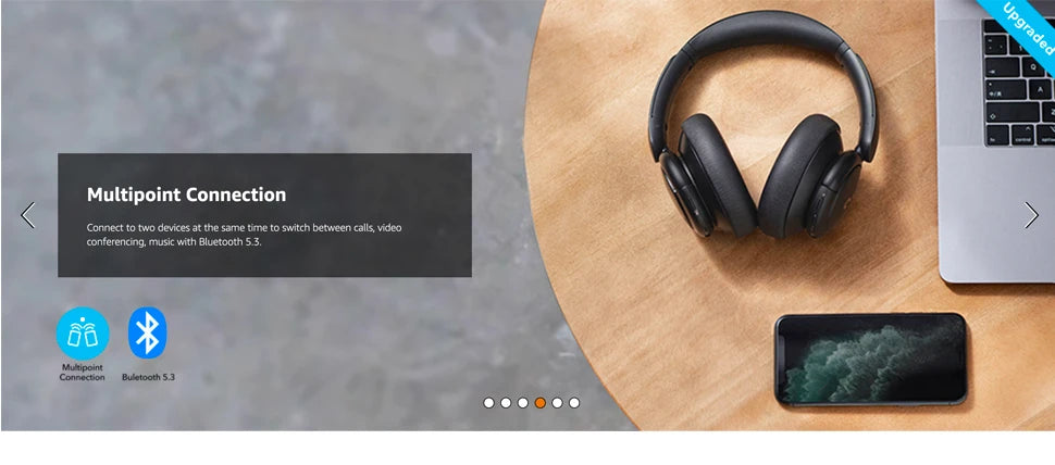 Soundcore by Anker Life Q30 Hybrid Active Noise Cancelling Headphones Wireless Bluetooth Headphones Over Ear Headset Earphone