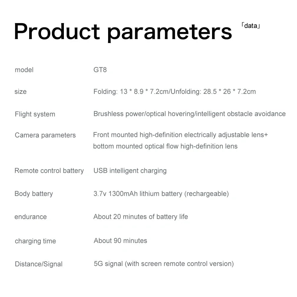 Xiaomi GT8 Drone 8K Professional Dual Camera GPS FPV Brushless Motor Optical Flow Hovering Folding Quadcopter 4K RC Dron Toys