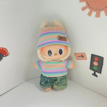 6.7inch labubu Clothing Accessories Set Hat + Clothes + (pants or skirt) Doll Clothes Suitable for Fashion Plush Dolls shoes