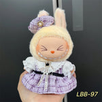 Cute Mini Plush Doll Clothes for 17cm Labubu Many Kinds of Overalls Clothes Accessories