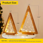 2Pcs/Set Wood Christmas Tree with Lights Modern Farmhouse Christmas Wooden Tree Centerpieces For Tables Christmas Holiday Decor