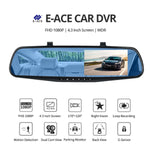 Dash Cam 4.3 inch "mini rear-view mirror digital dashcam, front and rear dual cameras IPS Front and Rear Camera Registrar Black
