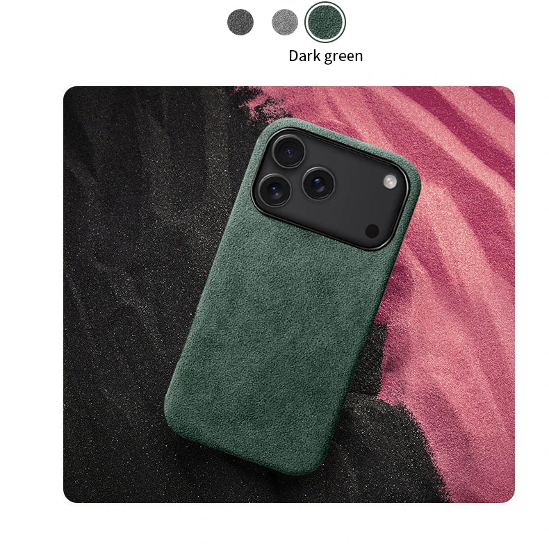 Premium Genuine Italy Imported Alcantara Magnetic Case for iPhone 17Pro 17Air 17 Pro Max with MagSafe Business Soft Touch Cover