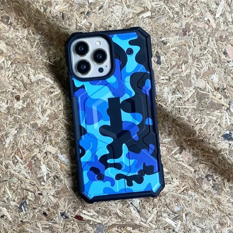 Heavy Duty Camo Shockproof MagSafe Case for Apple iPhone 16 Pro Max 13 14 15 Plus Original Pathfinder Military Magnetic Cover