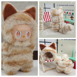 13CM Plush Doll Clothes for Labubu Doll's Clothes 6-Piece Set Dinosaur Animal Suit with Hat Outfit Accessories Dolls Clothing