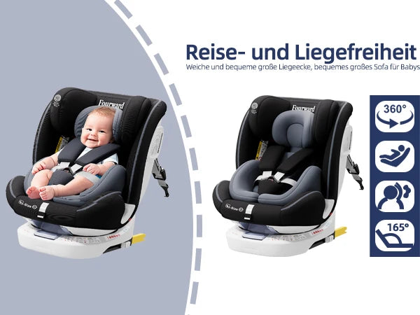 AP01 KL001B Child Car Seat 360° Rotating 5-Point Belt 9-36kg 0 -12 years ECE ISOFIX Child Safety Seat