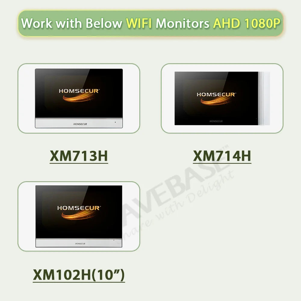 4 Wire Waterproof IP65 HD Doorbell Camera 120° Wide Angle for HOMSECUR Tuya WiFi Smart 1080P Video Intercom Door Phone System