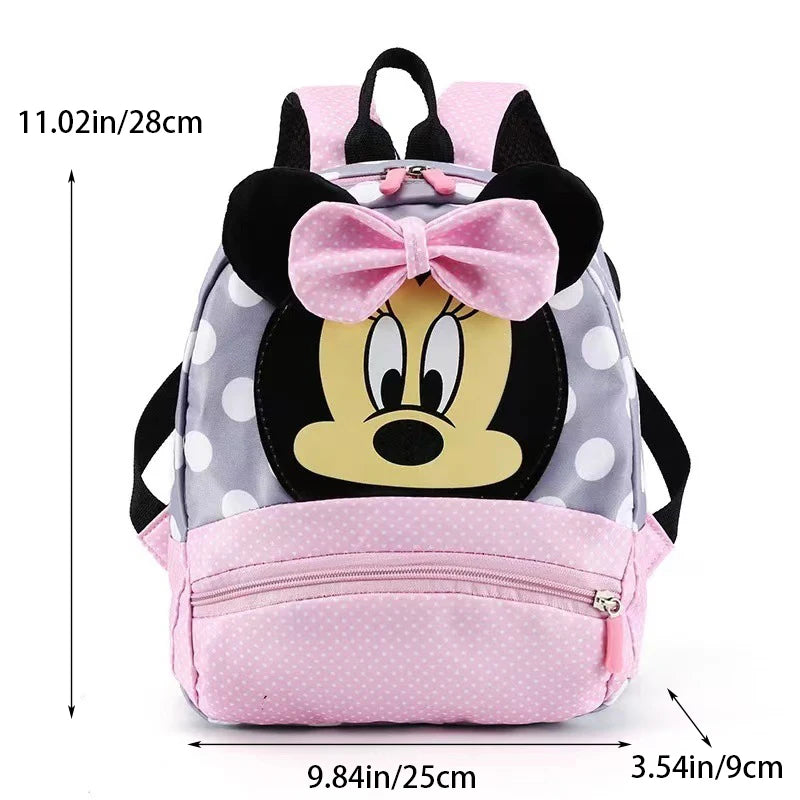 Disney New Backpack 2025 Minnie Schoolbag For Kids Cartoon Kindergarten Schoolbag Kawaii Pink Backpack As a Gift For Children