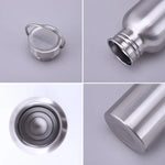 500/750/1000ml Stainless Steel Water Bottle Single Wall Large Capacity Big Mouth Vacuum Flasks with Lid Cycling Drinkware Sports